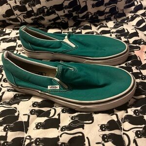 Vans Men’s Size 6 Teal Green Slip-On Shoes
